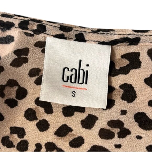 CAbi Sheer Leopard Print Deep V-neck Tank Size Small - Picture 6 of 6